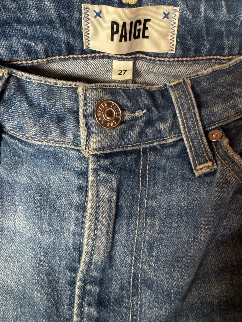 PAIGE Sarah Straight Ankle Mid Wash Jeans Organic Cotton Sz 27 EUC - Picture 7 of 15